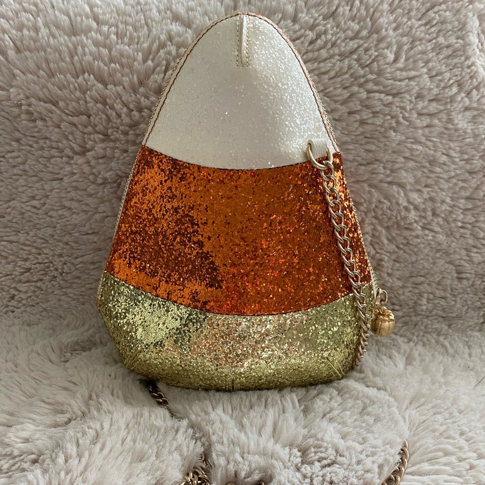 Betsy Johnson sparkly candy corn crossbody purse